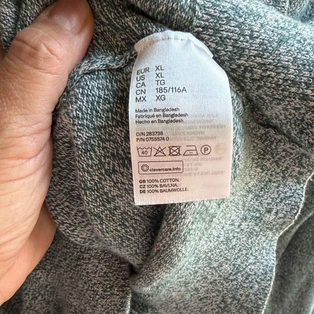 H&M Men's Heathered Sage Crewneck Sweater